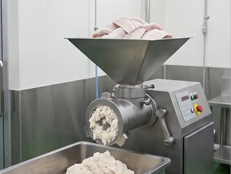 六田竹輪蒲鉾 の製造工程 2 原料を砕く